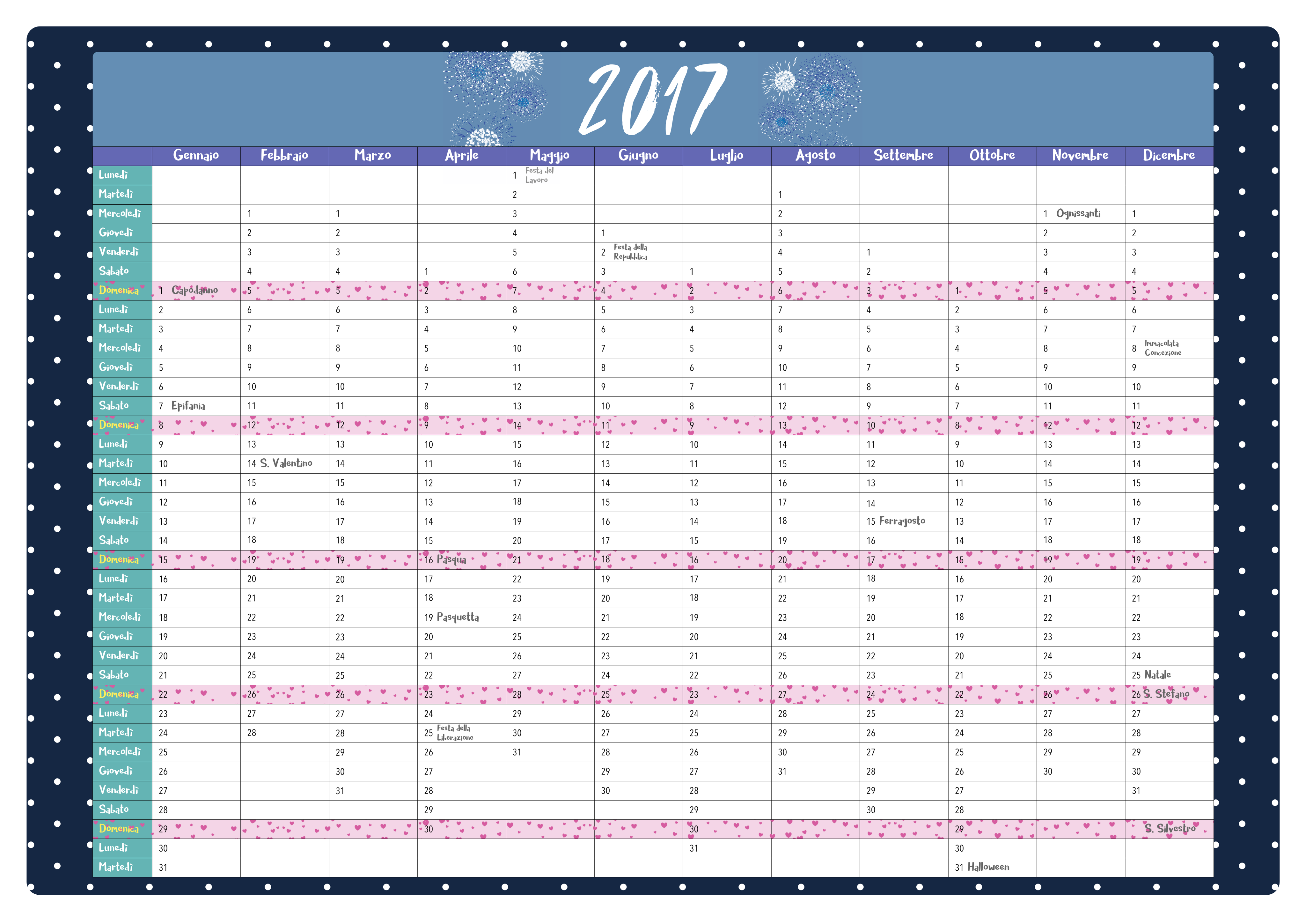 Calendario Annuale 17 Free Printable Scripta Manent Torino