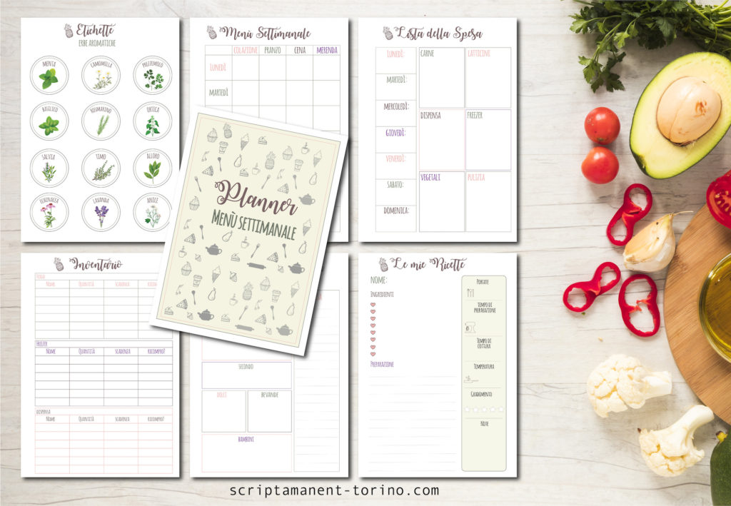 Free Printable Organizza Il Menu Settimanale Scripta Manent Torino